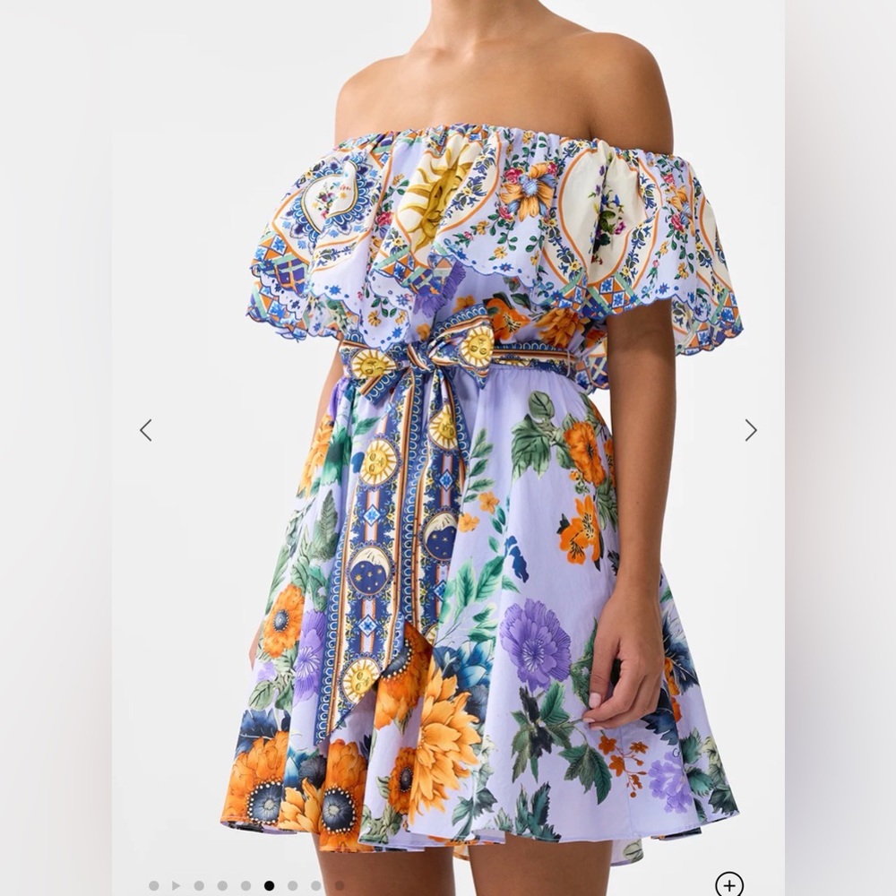 NEW Camilla Luscious in Lisbon Floral Off-Shoulder Frill Resort Dress Sz XS US4 - Picture 3 of 13